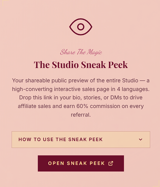 The Studio Sneak Peek