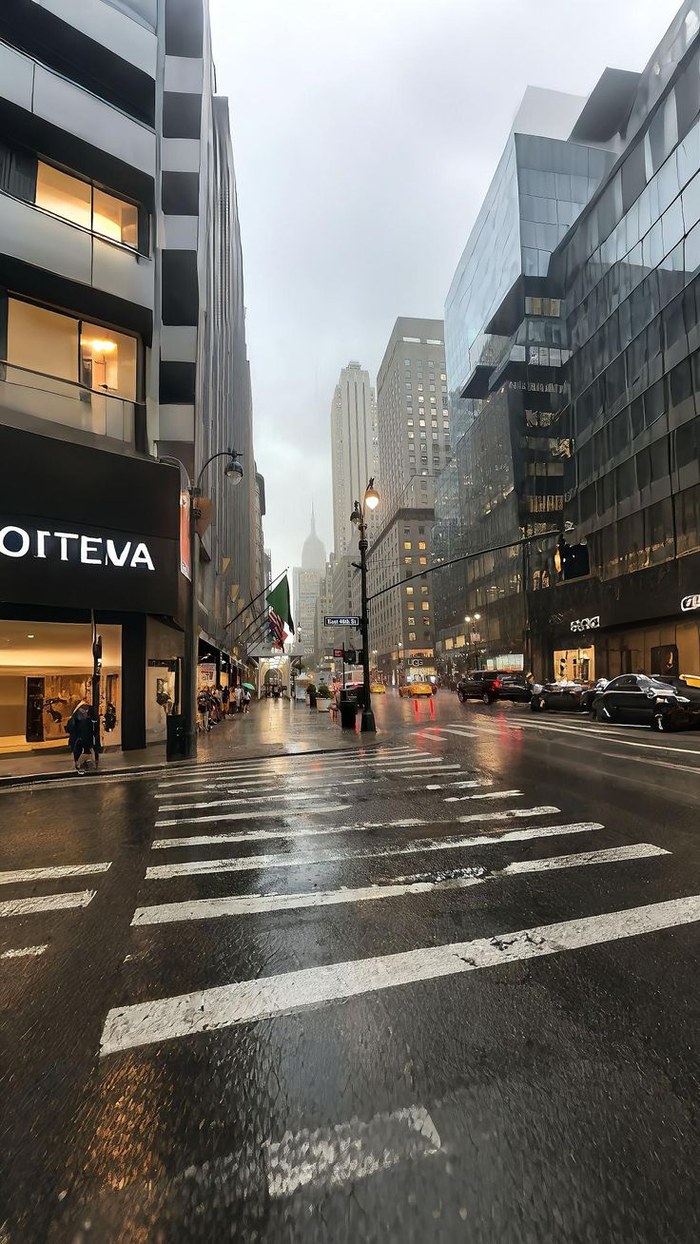 NYC rainy street scene